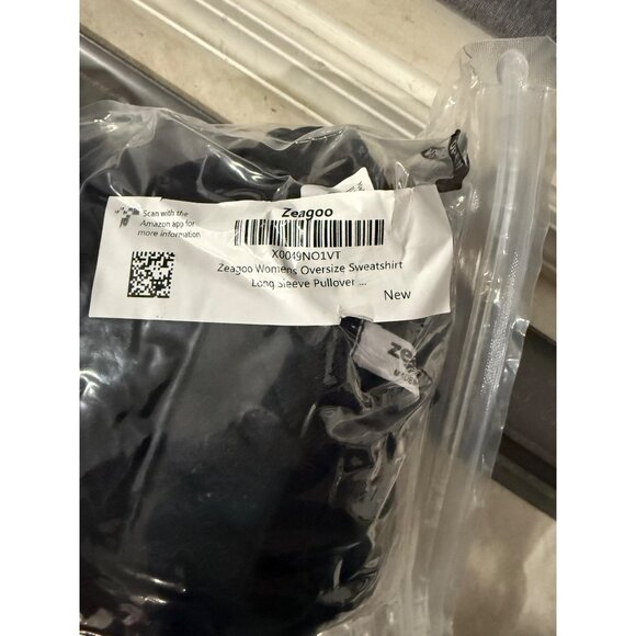 Zeagoo Womens Oversize Black Long Sleeve Pullover Sweatshirt S - Picture 6 of 6